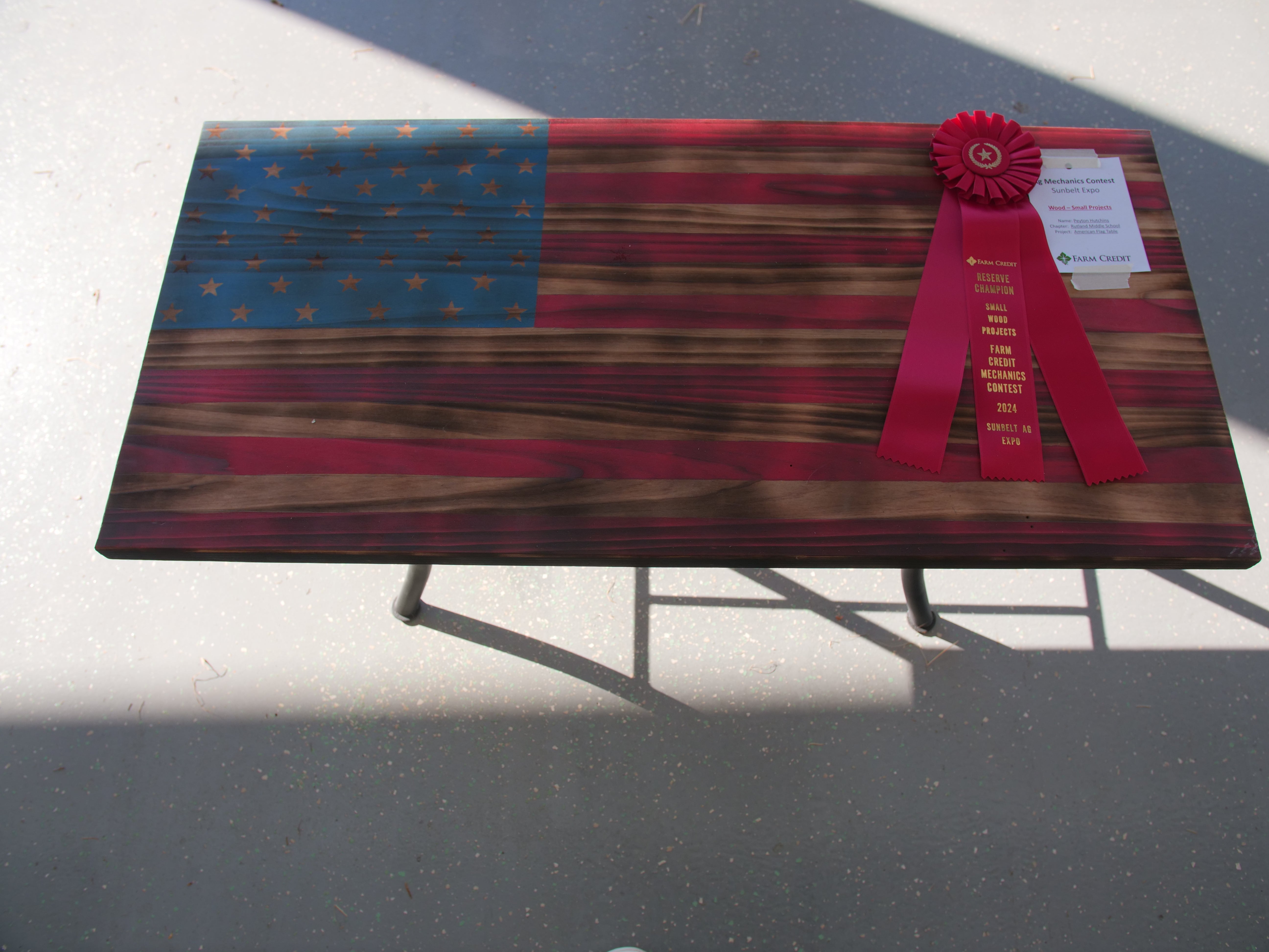 Wooden American flag table