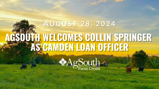 AgSouth Welcomes Collin Springer as Camden Loan Officer